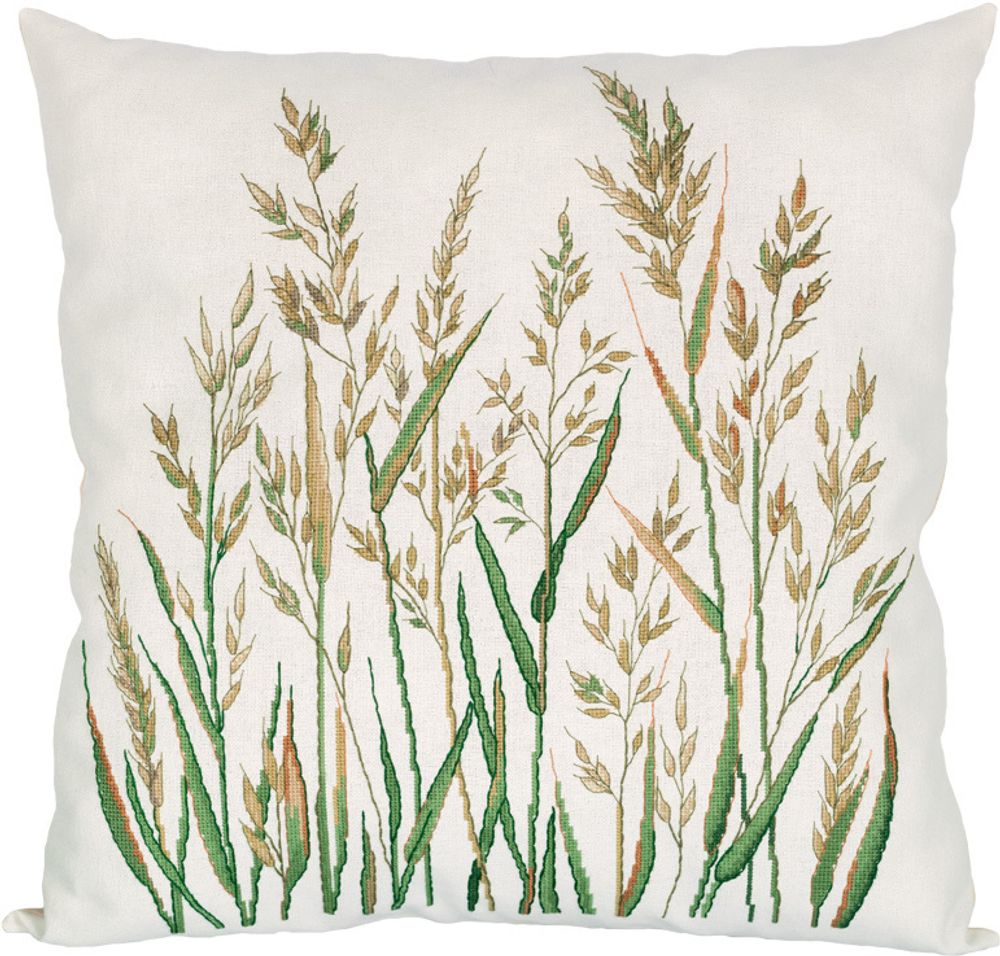 Набор для вышивания нитками Panna, Подушка. Колоски, 40х40 см