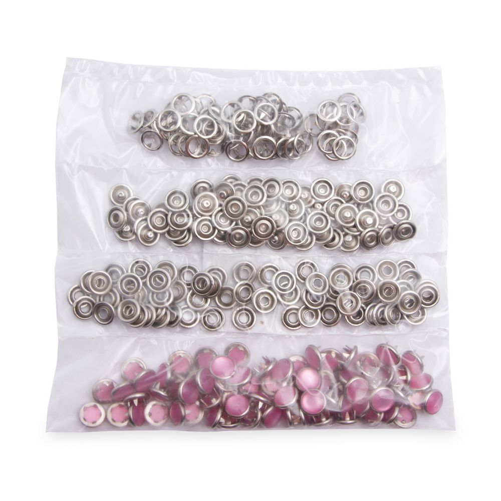 Кнопка рубашечная (джерси) жемчужинка ⌀9.5 мм, ≈72 шт, МЕТАЛЛ, акрил, 133 розовый/никель, NEW STAR