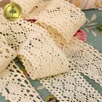 Набор вязаного кружева Kruzhevo №2 цв.молочный (4 дизайна по 2м)