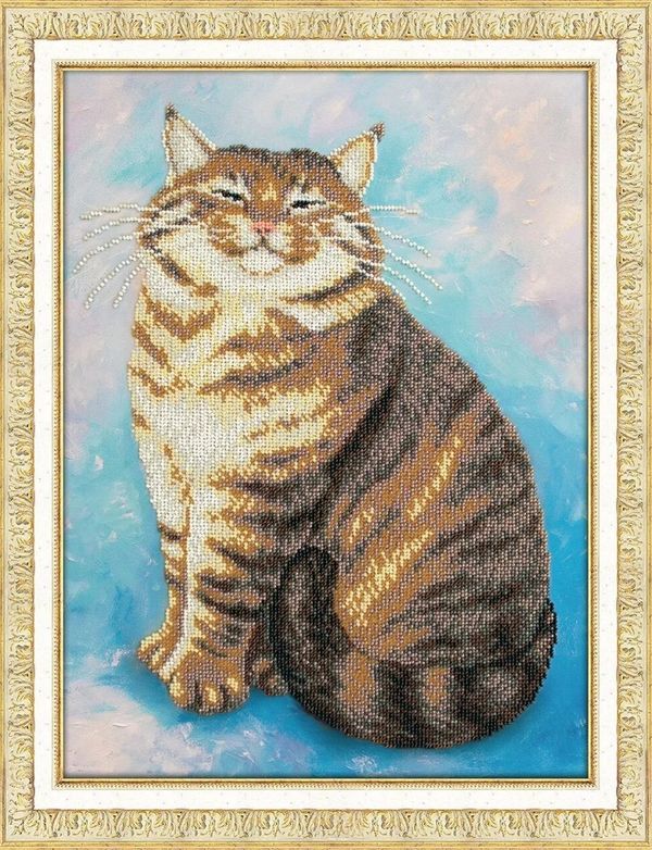 Набор для вышивания бисером Паутинка, Котя 30х40 см