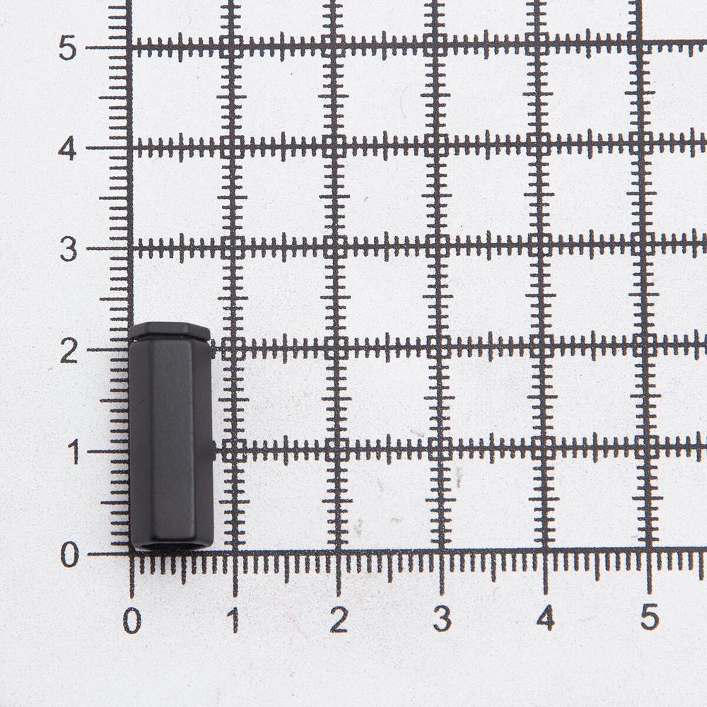 Наконечник для шнура металл шестигранный 20х7 мм, металл, черный, 6660-0100, 20 шт