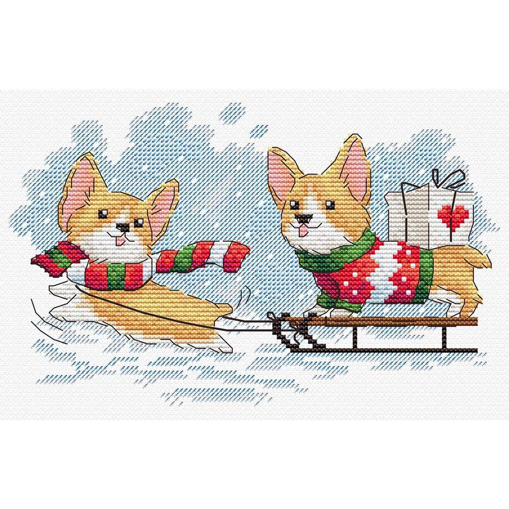 Набор для вышивания нитками МП Студия, Будем вовремя 12х20см