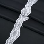 Кружево эластичное (стрейч) 40 мм, белый, 15 м