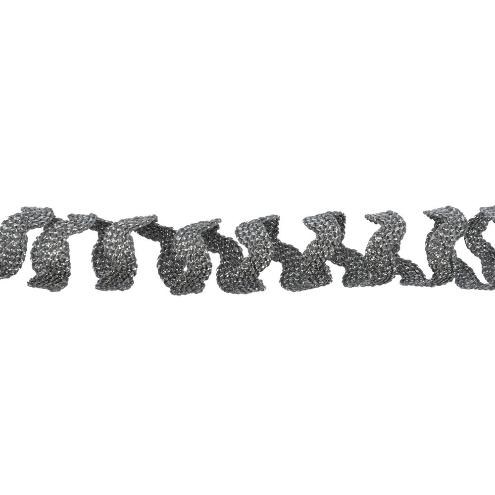 Тесьма отделочная зигзаг 9 мм, / 20 метров, под т.серебро/d.silver, Blitz