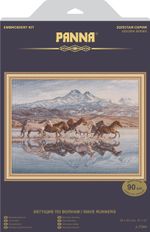 Набор для вышивания нитками Panna, Золотая серия, Бегущие по волнам, 38х30.5 см