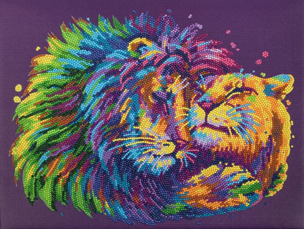 Алмазная (кристальная) мозаика Фрея, Львиные ласки, 40х30 см