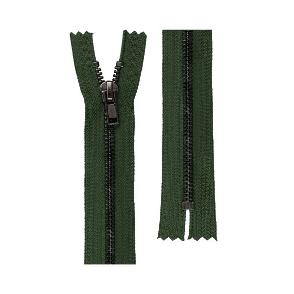 Молния металл Т5 (5 мм) 1 зам., н/раз., 16 см, оксид (черный никель), 10 шт, №315 хаки, Gamma ZIP 5B