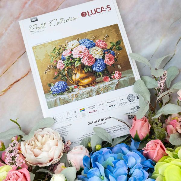 Набор для вышивания нитками Luca-S, Золотое цветение 48х33см