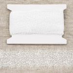 Кружево шантильи (реснички) на сетке 85 мм, белый, 15 м