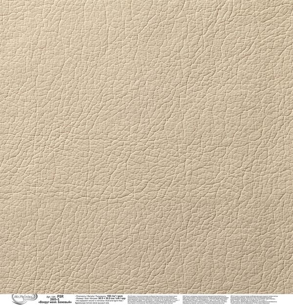 Бумага для скрапбукинга Вокруг меня. Бежевый 190 г/м², 30.5х30.5 см, 10 шт, 5, Mr.Painter PSR 2605