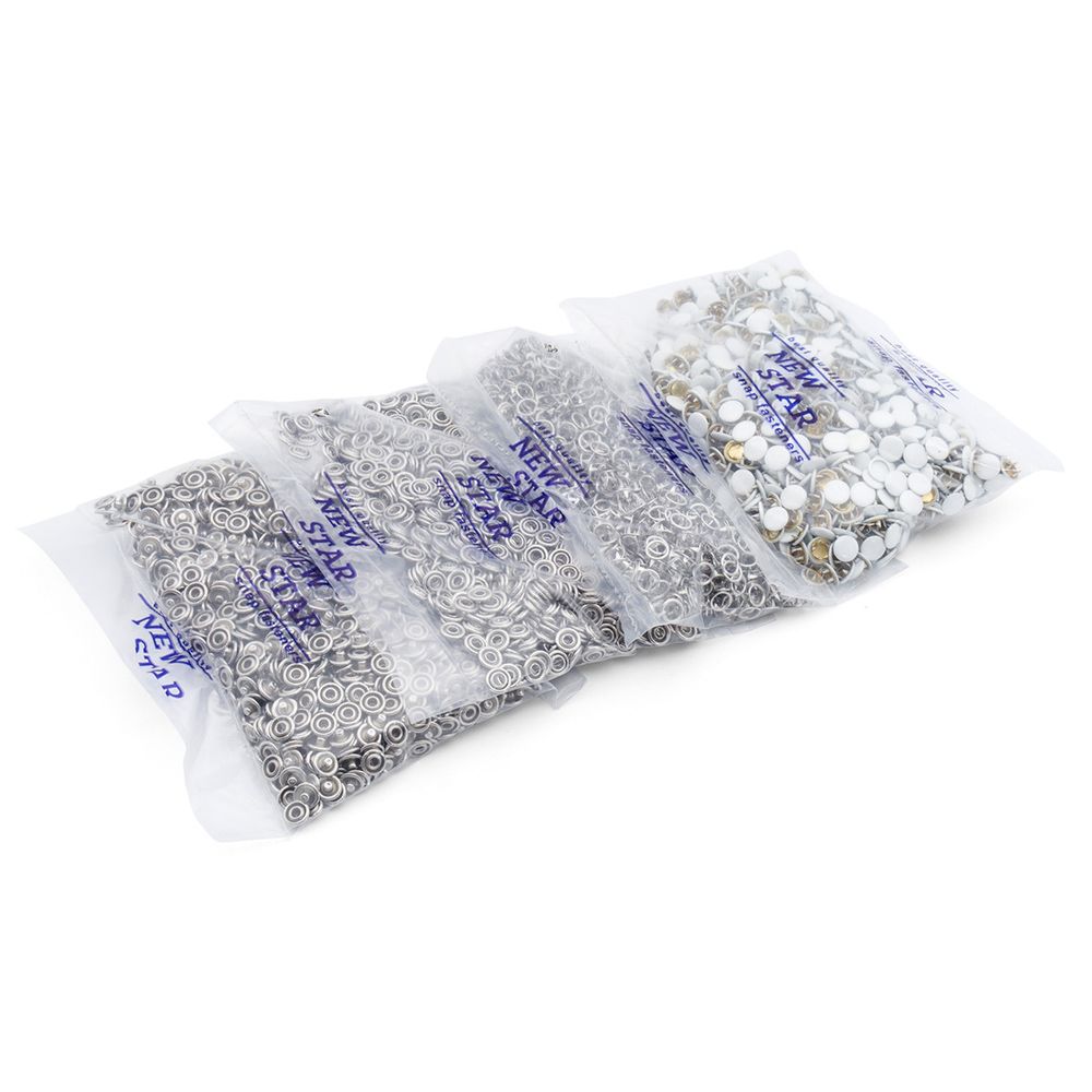 Кнопка рубашечная (джерси) закрытая ⌀7.8 мм, ≈1440 шт, МЕТАЛЛ, эмаль, 101 белый глянцевый, NEW STAR