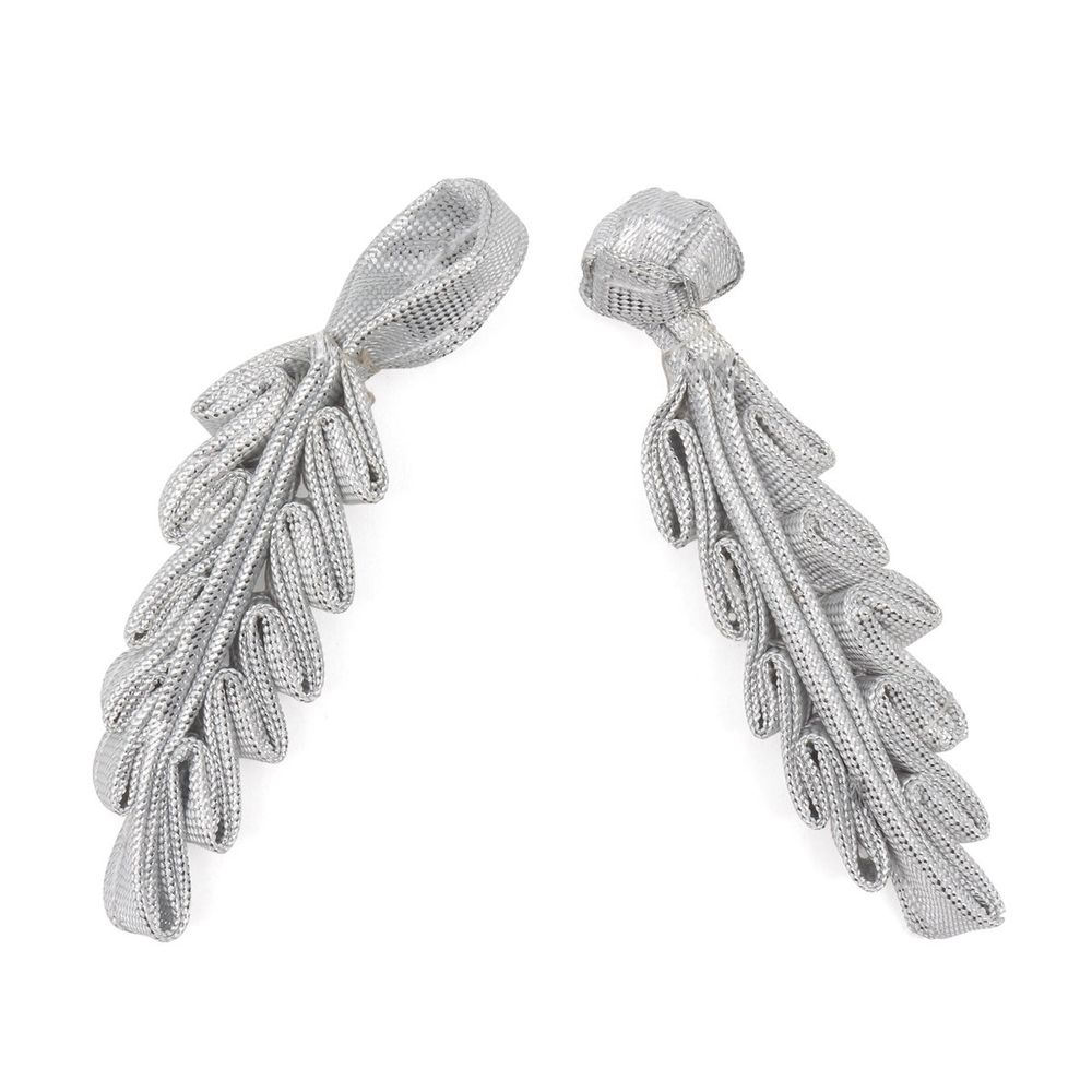 Сутажная застежка, 11 см (серебро), NO.4, 5 шт