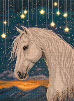 Кристальная (алмазная) мозаика Фрея ALDD-315, на подрамнике, Лунный конь (со светодиодами), 30х40 см