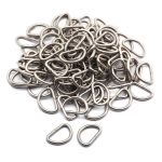 Полукольцо сварное металл внутр. 20 мм (внешн. 25х17 мм, ⌀2.5 мм), 100 шт, серебро ГР, 6068