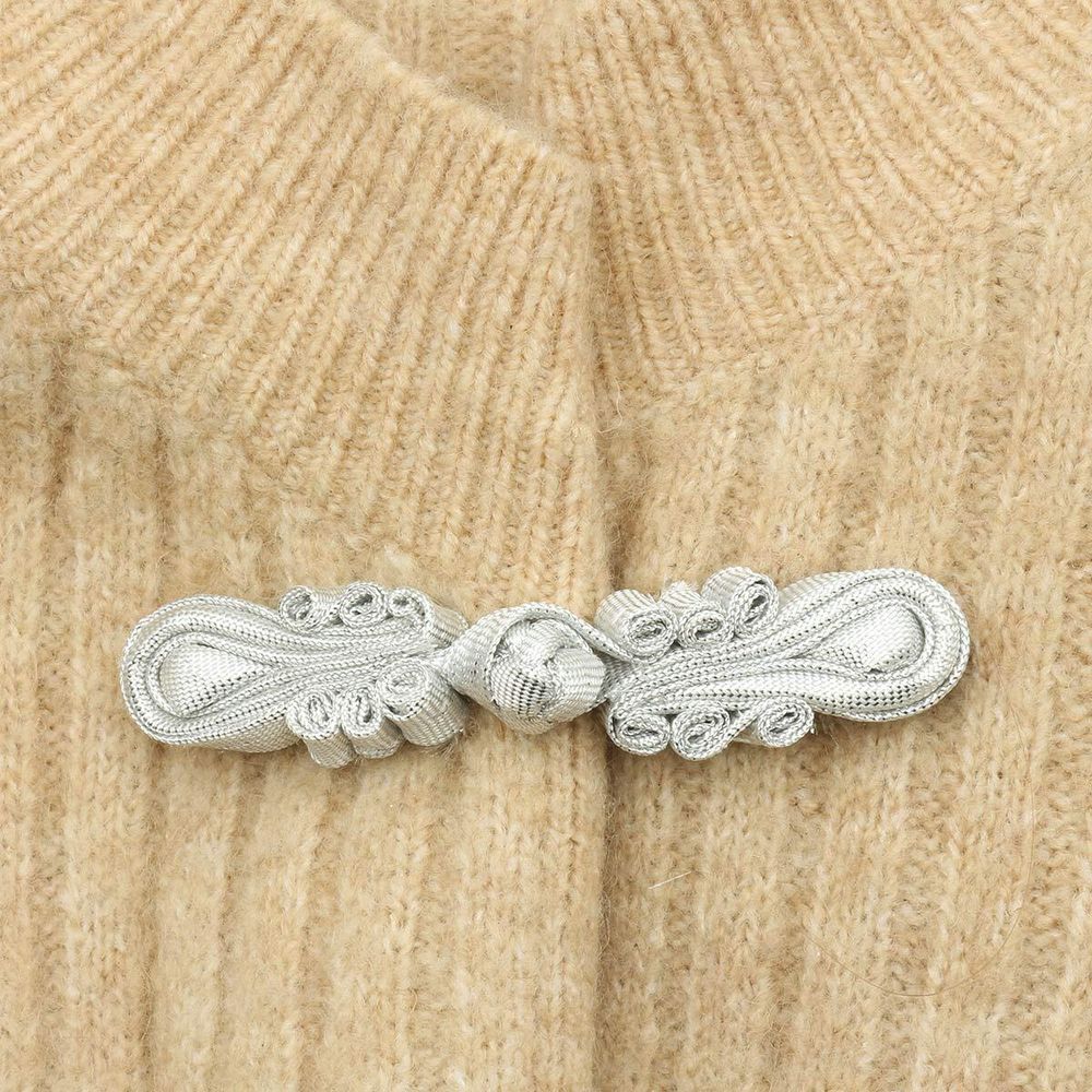 Сутажная застежка, 7 см (серебро), NO.1, 5 шт