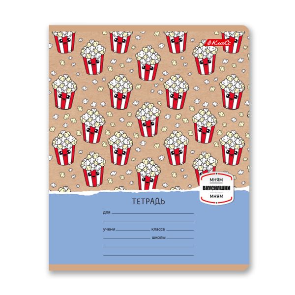 Тетрадь ученическая школьная, A5+ 24 л. на скобе 65 г/м², белизна 100% 30 шт, клетка, 000719 Вкусная переменка, Светоч 24ТЕТк-001