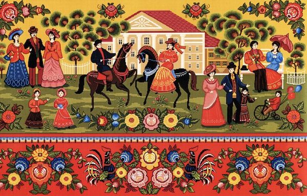 Набор для вышивания нитками Нитекс, Городские мотивы 79х49 см