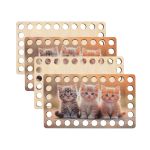 Набор донышек для вязания Матовый фанера 12х7х0.4 см, 4 шт, 04 Котята, Love2art ДВ-04