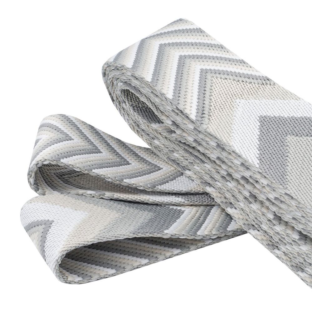 Стропа (ременная лента) 38 мм / 3 метра, [40 г/пог.м], с принтом 2-сторонняя, D144 серый/белый, 3Al354