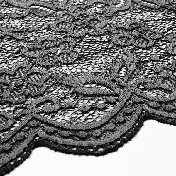 Кружево бельевое эластичное 400 мм / 13.72 м, цв. C580 черный