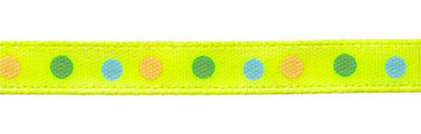 Лента атласная с рисунком 6.0 мм / 22.8±1 метра, D1/058 горох/ярко-лимонный, Gamma ALP-063