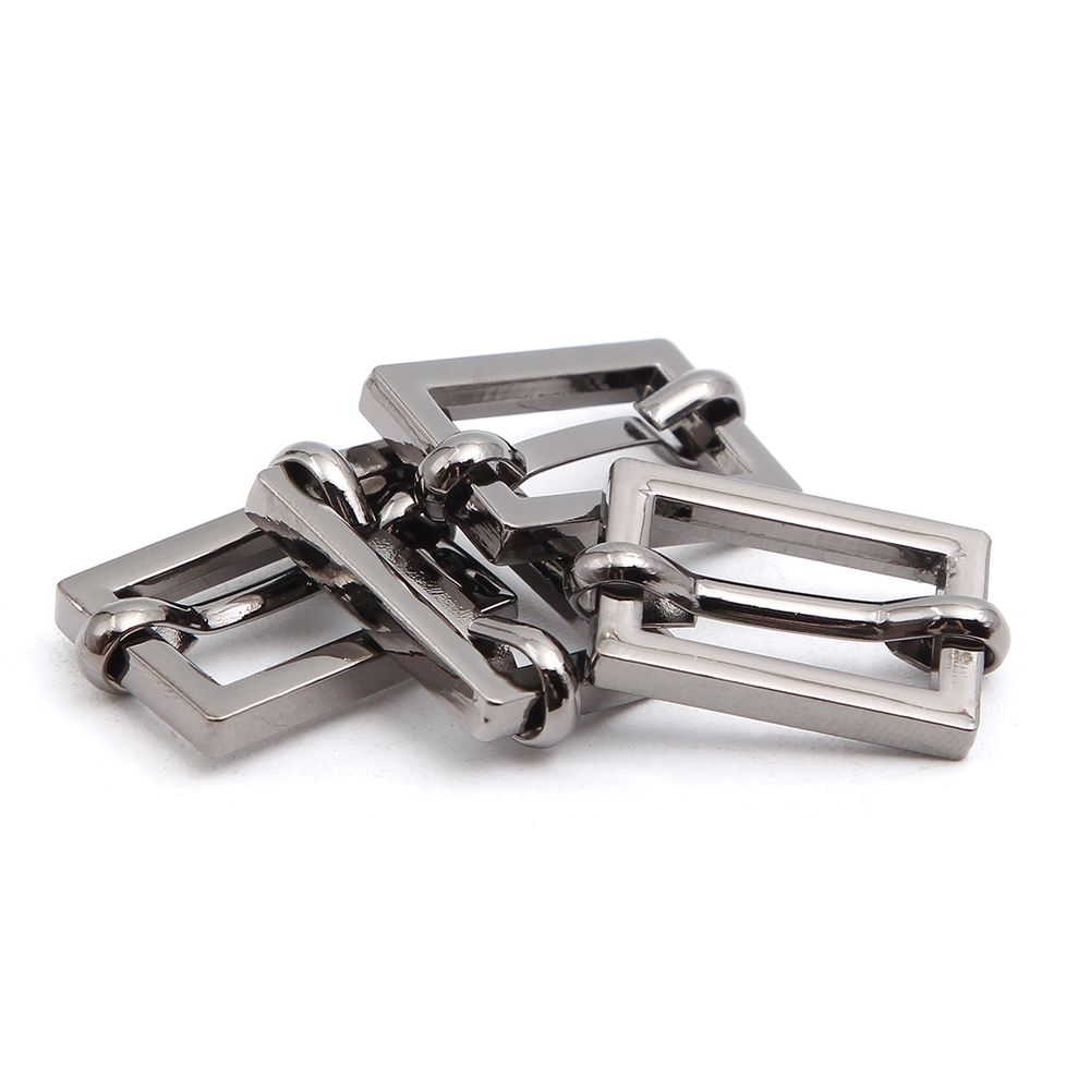 Рамка регулировочная металл литая с подвижной планкой 15 мм /20х14 мм, ⌀2.5 мм/, чер.никель, 4 шт