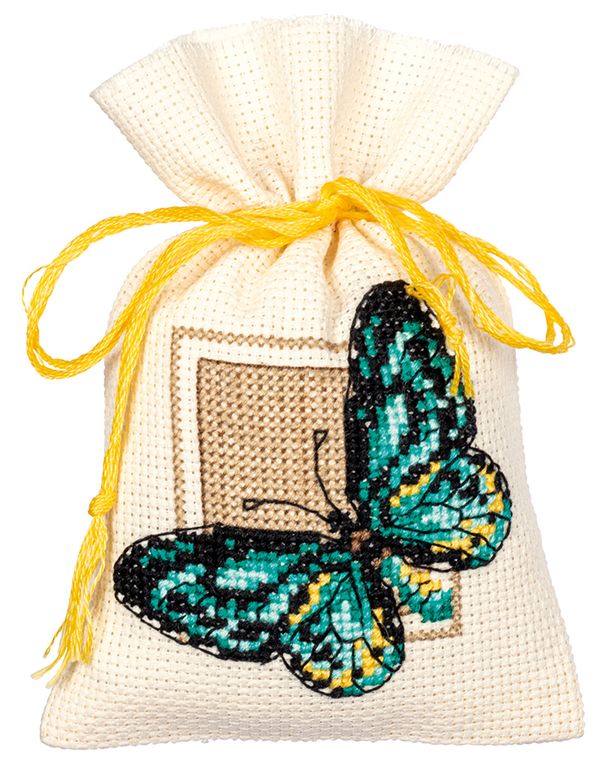 Набор для вышивания нитками Vervaco, Бабочки, 8х12 см