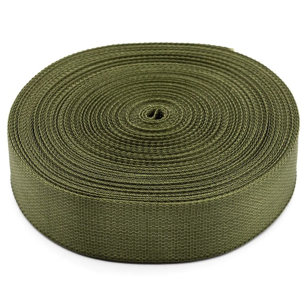 Стропа (ременная лента) 50 мм / 30 метров, толщ. 1.0 мм, [42 г/пог.м], 100% п/э, 016 хаки, С710