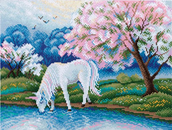 Алмазная (кристальная) мозаика Фрея, Сказочный единорог, 40х30 см