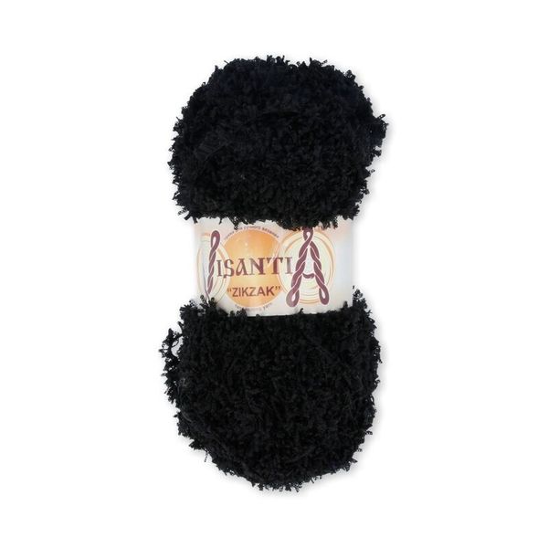 Пряжа Visantia Zikzak / уп.5 мот. по 100г, 100м, 1001 черный