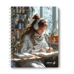 Тетрадь ученическая общая, выборочный УФ лак, A5 96 л. на гребне 65 г/м², белизна 100 %, 4 шт, клетка, 01191 Музыка дождя, Светоч Т113