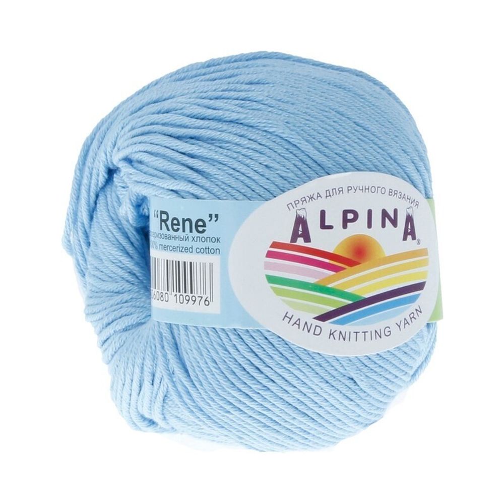 Пряжа Alpina Rene / уп.10 мот. по 50г, 105м, 083 голубой