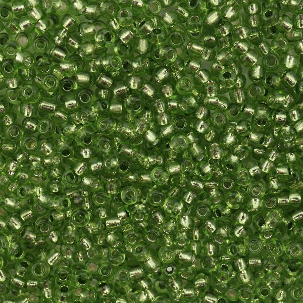 Бисер Astra&Craft 11/0 (2.1 мм), 200 г (10х20 г), цв. 49А св. зеленый/прозрачный с серебрист. центром
