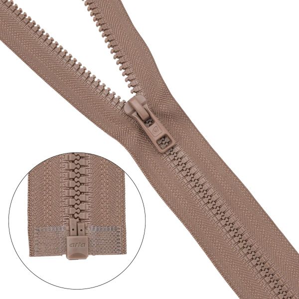 Молния трактор Arta Т6 (6 мм) 1 зам., разъем., 75 см, (2076), A008 т.бежевый, НОВЫЙ МАТОВЫЙ ЗАМОК, уп.50 штук