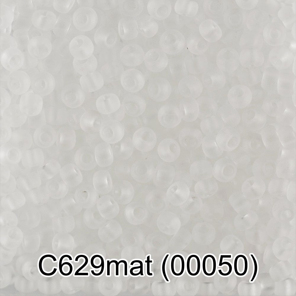 Бисер Preciosa круглый 10/0, 2.3 мм, 50 г, 1-й сорт. C629mat прозрачный мат, 00050, круглый 3