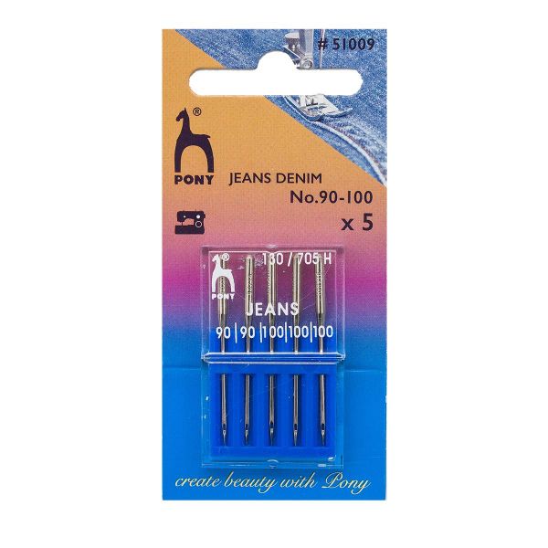 Иглы для швейных машин для джинсы 130/705 Н, №90-100, 5 игл, Pony