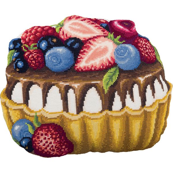 Набор для вышивания нитками Panna, Подушка Пирожное, 35х27,5 см