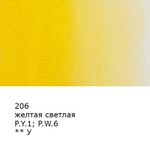 Краска гуашь в тубе 46 мл, 3 шт, 206_Желтая светлая (Yellow light), Vista-Artista VAG-46