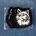 Термоаппликация волк 7х6см, черно-белый, 10 шт