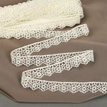 Кружево гипюр (плетёное) 15 мм цв.02 молочный, 9м, Kruzhevo