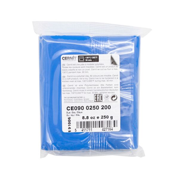 Полимерная глина Cernit №1 запекаемая, классическая 250гр, 200 голубой