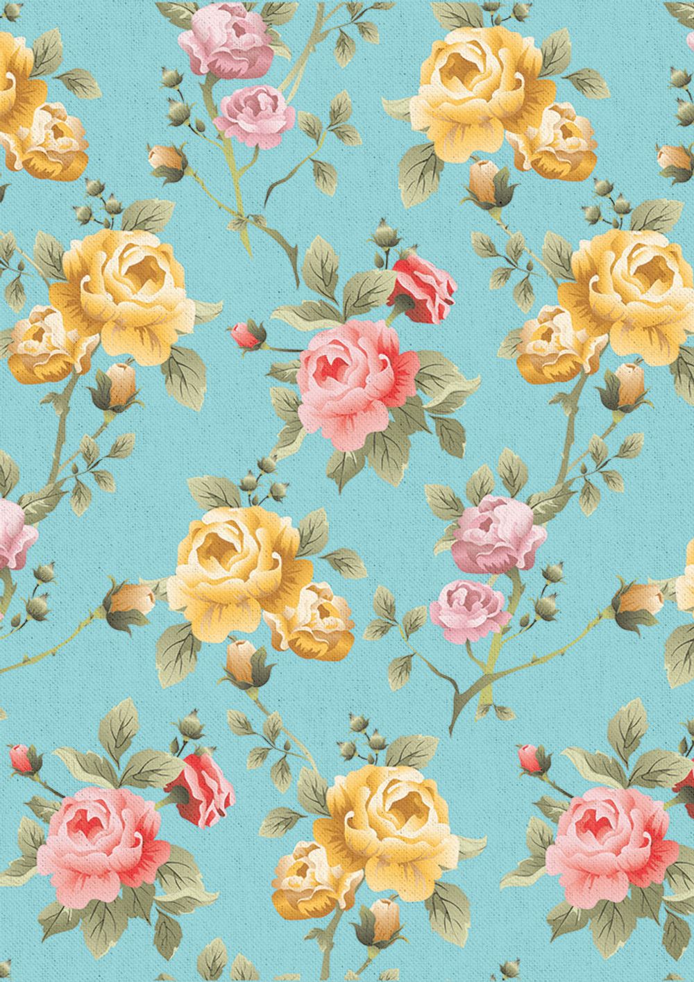 Ткань для пэчворка Peppy Версальские сады, рулон 112 см / 5 метров, ВС-14 голубой, Peppy