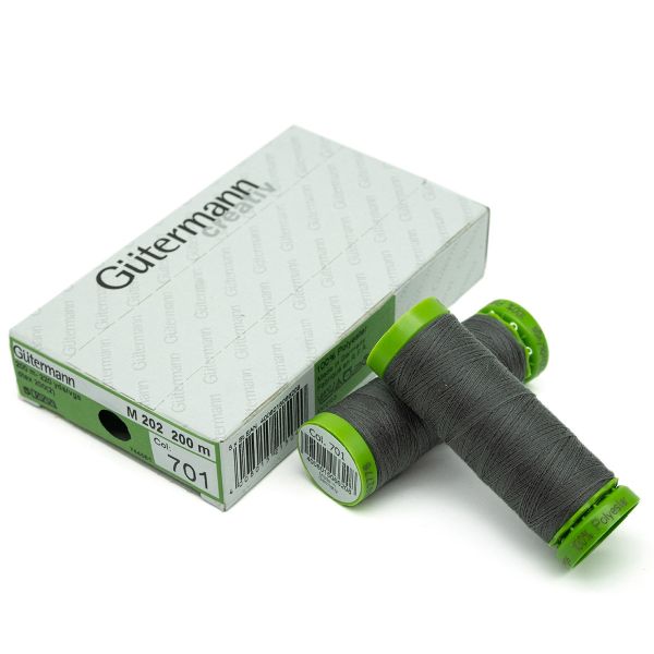 Нитки для тонких тканей Gutermann Extra Fine 150, 200м, 701 перламутрово-грифельный, 5 катушек
