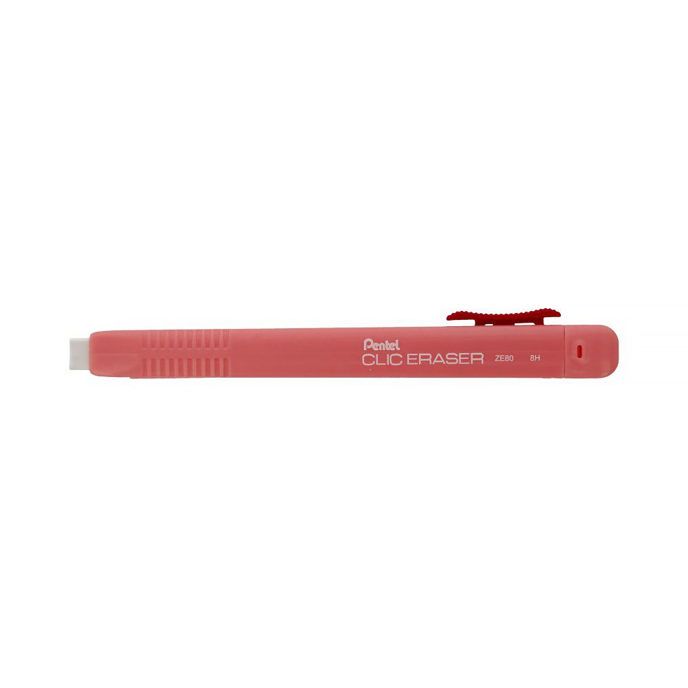 Ластик-карандаш Clic Eraser 12 шт, ZE80-P розовый корпус, Pentel
