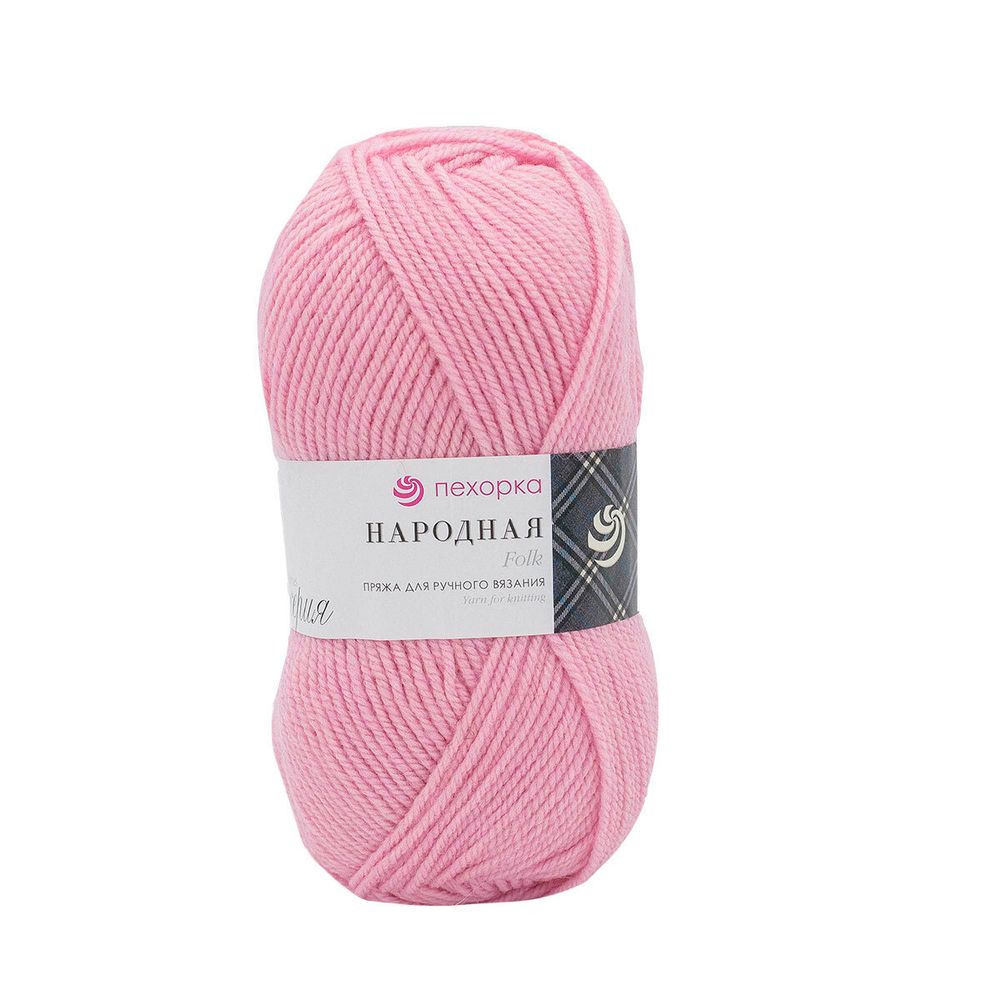 Пряжа Пехорка Народная / уп.5 мот. по 100 г, 220 м, 20-Розовый