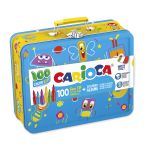 Набор для рисования 100 фломастеров и альбом-раскраска 101 предмет шт, (в чемоданчике), Carioca 42500