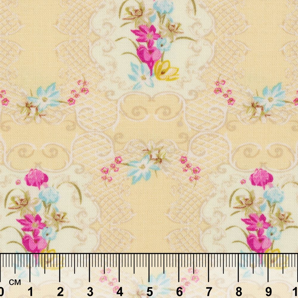 Ткань для пэчворка Peppy Весенний этюд, рулон 112 см / 5 метров, ВЭ-07 желтый, Peppy