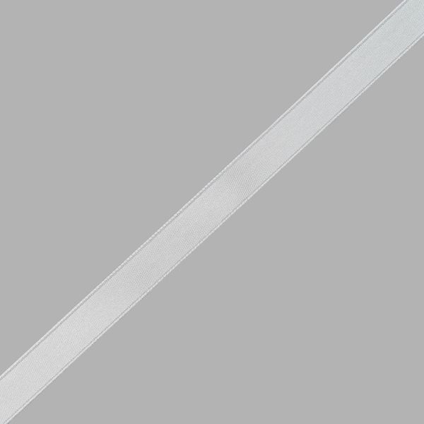 Лента атласная 2-сторонняя 12.0 мм / 22.86±1 метров, C1188 серебристый, 6102-0002, Globus