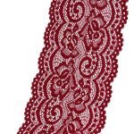 Кружево эластичное (стрейч) 100 мм / 3 метра, C520 темно-красный