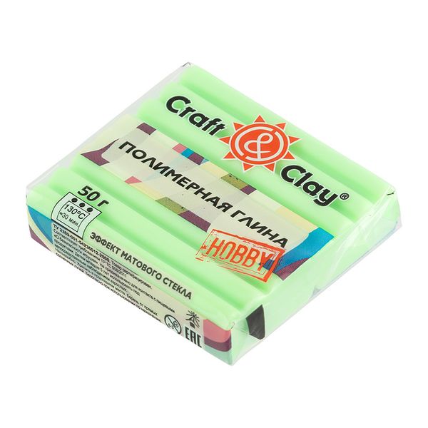 Полимерная глина эффект матового стекла 50 г, 1406 зеленое яблоко, Craft&Clay CCH
